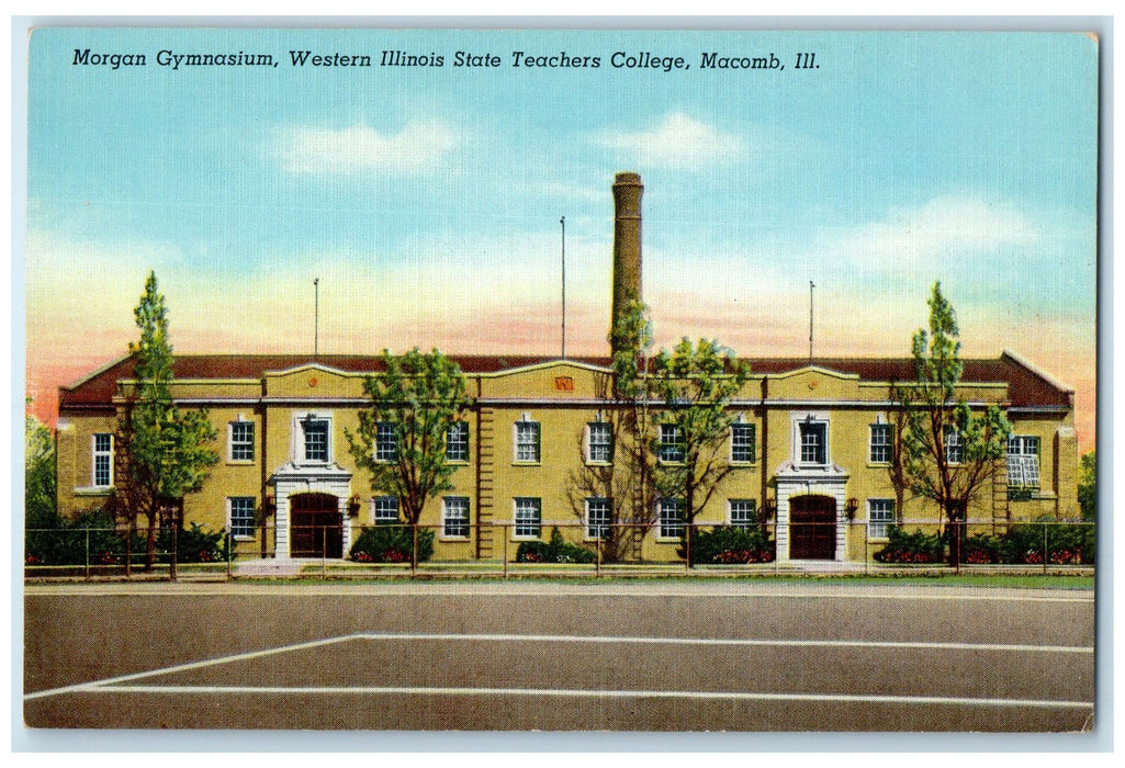 c1940 Morgan Gymnasium Western Illinois State Teacher College Macomb IL Postcard