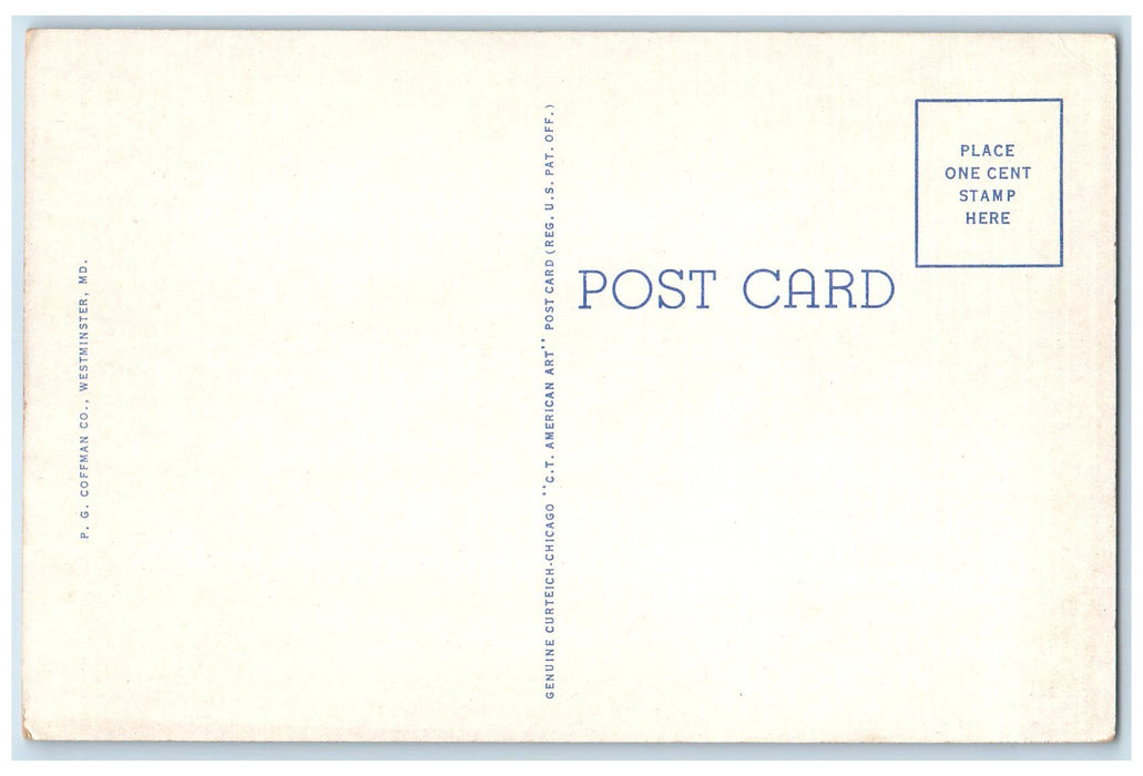 c1940 Ward Memo. Arch Campus Western Maryland College West Minster MD Postcard