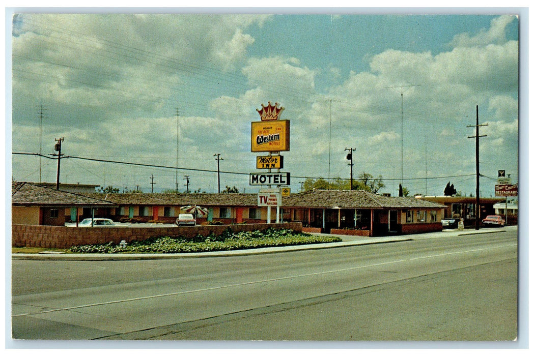 c1950 Motor Inn Motel Highway Restaurant Entrance Manteca California CA Postcard