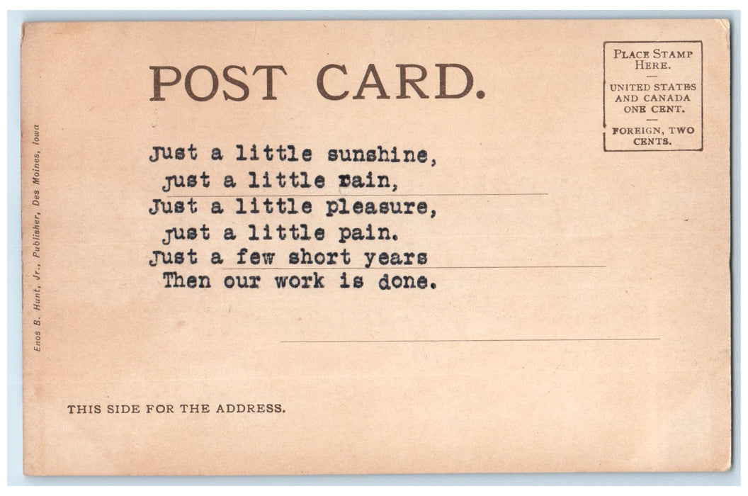 c1905 West Grand Avenue Dirt Road Lined Trees Houses Des Moines Iowa IA Postcard