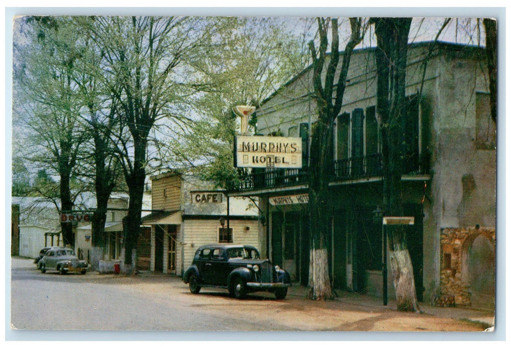 c1950 Murphys Hotel & Bar Restaurant Classic Cars Murphys California CA Postcard