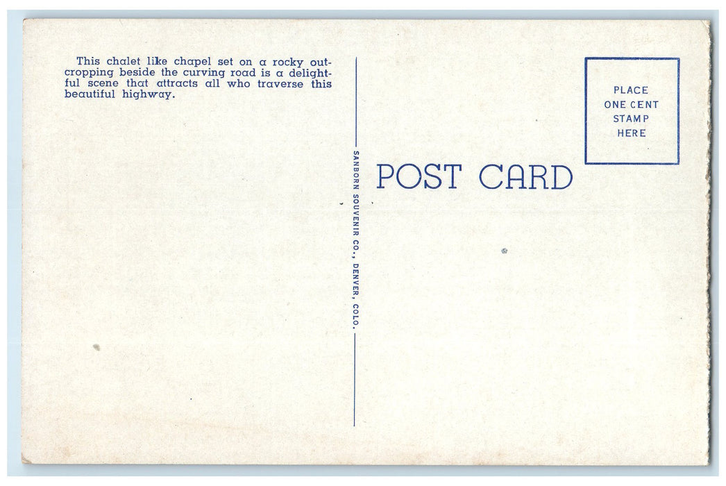 c1920 Rocky St. Vrain Highway Chapel Mountain National Park Colorado CO Postcard
