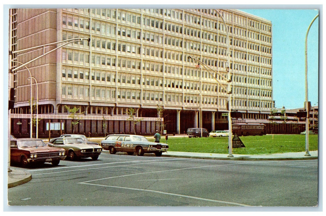 c1950 The New Federal Building Intersection Road Louisville Kentucky KY Postcard