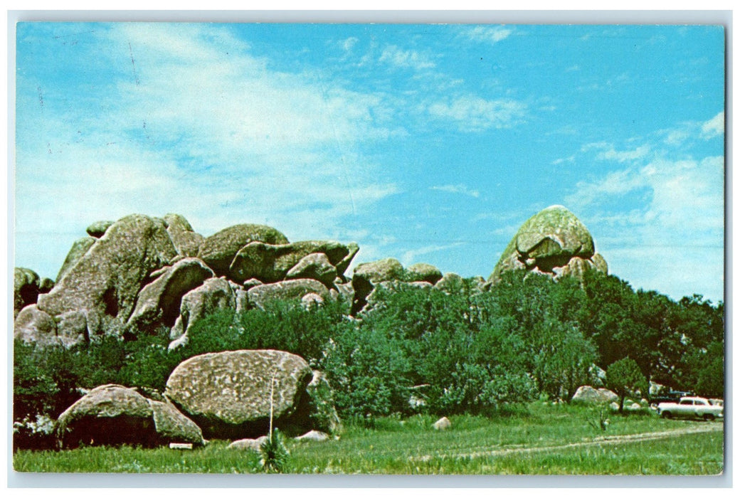 c1950's Rock File Natural Formation On Scenic Loop Fort Davis Texas TX Postcard