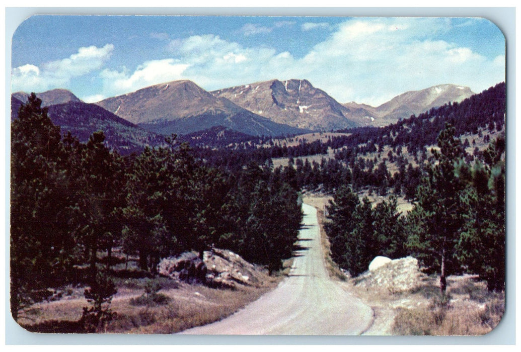 c1950's Mt. Ypsilon Trail Ridge Road In Rocky Mountain National Park CO Postcard