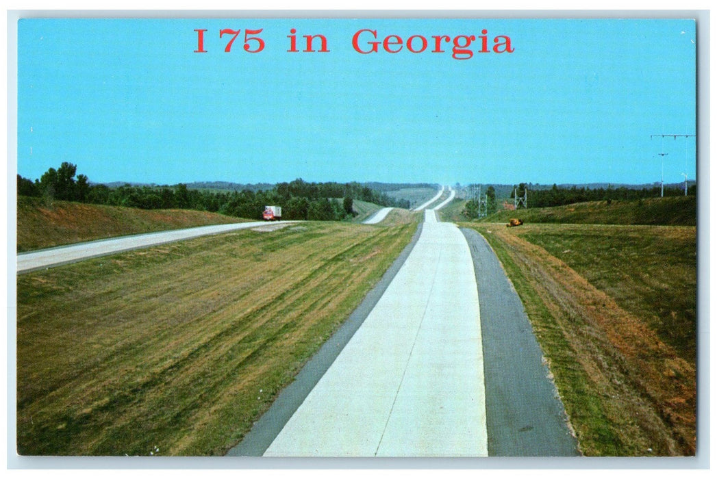 c1950 Greetings From Georgia I75 Below Forsyth Highway Road GA Unposted Postcard