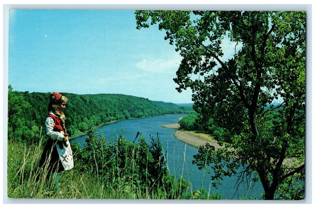 c1950 Chippewa River The Girl Wearing Norwegian Eau Claire Wisconsin WI Postcard