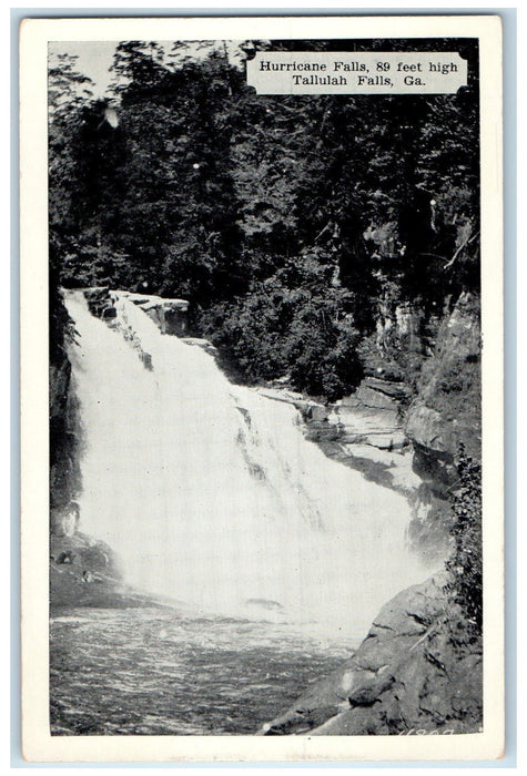 c1920's Hurricane Falls 89 Feet High Grove Tallulah Falls Georgia GA Postcard
