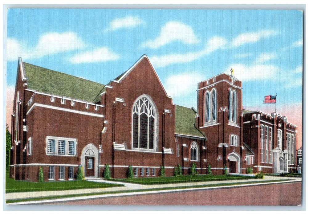 c1940's Salem Evangelical Lutheran Church Building Detroit Michigan MI Postcard