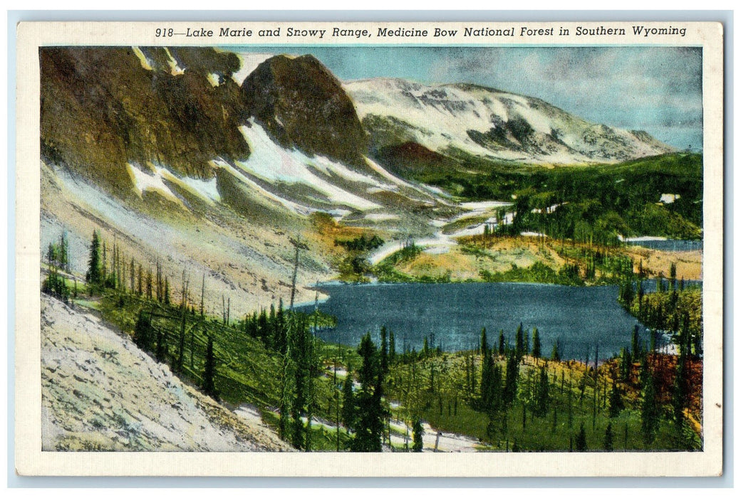 c1920 Lake Marie & Snowy Range Medicine Bow National Forest Wyoming WY Postcard