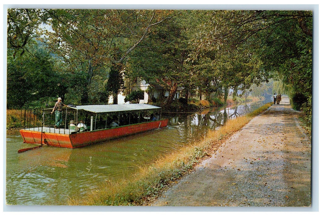 c1950's Barge Ride On The Delaware Canal New Hopes Pennsylvania PA Postcard