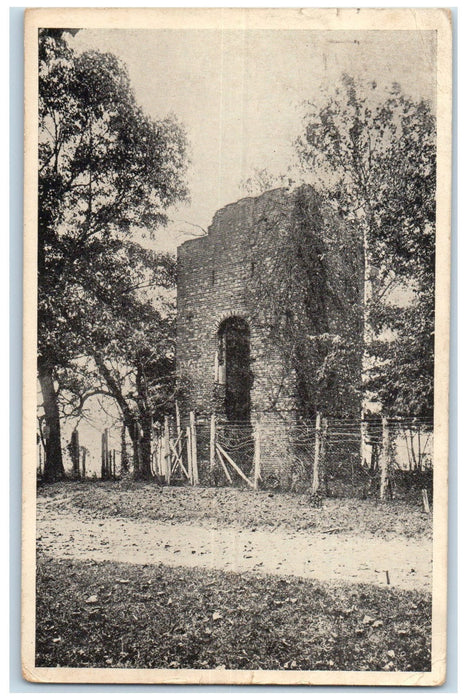 1941 Old Church Tower Made Of Bricks View James Town Island Virginia VA Postcard