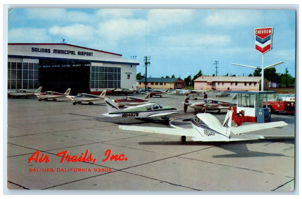 c1960's Air Trails Inc. Municipal Airport Salinas California CA Planes Postcard