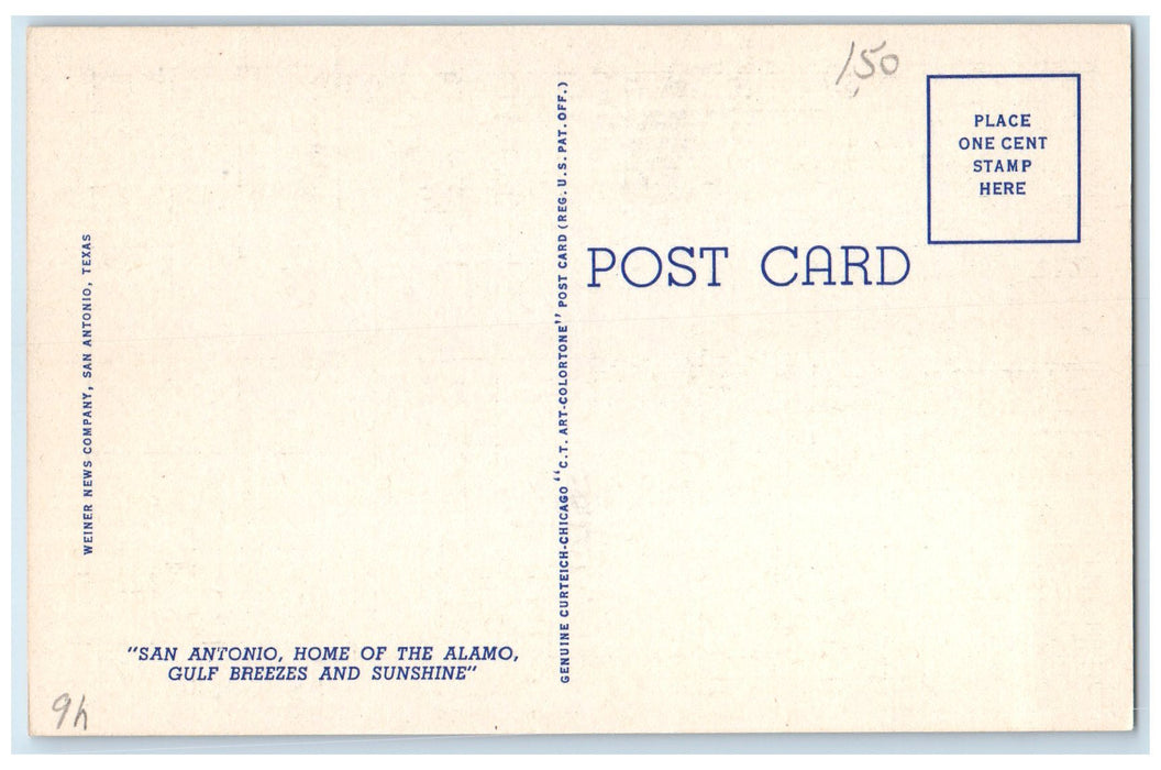 c1940's Greetings From Randolph Field San Antonio Texas TE Airplane Postcard