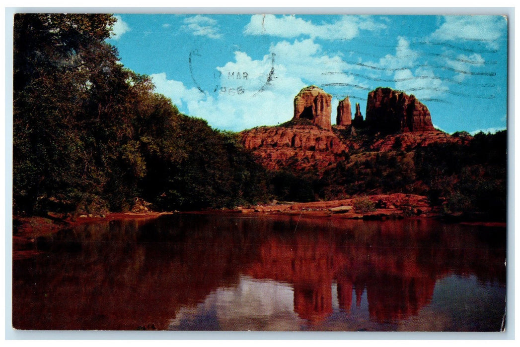 1966 Shallow Water Crossing Oak Creek Canyon Scene Phoenix Arizona AZ Postcard