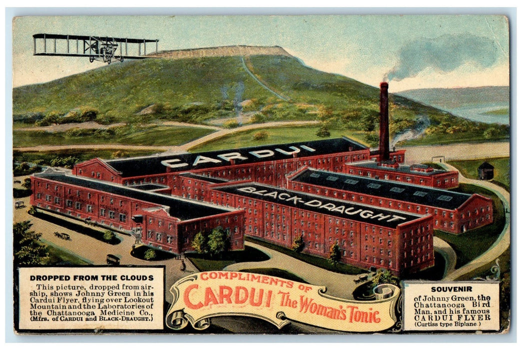 c1910s Compliments Of Cardui The Woman's Tonic Buildings Chattanooga TE Postcard