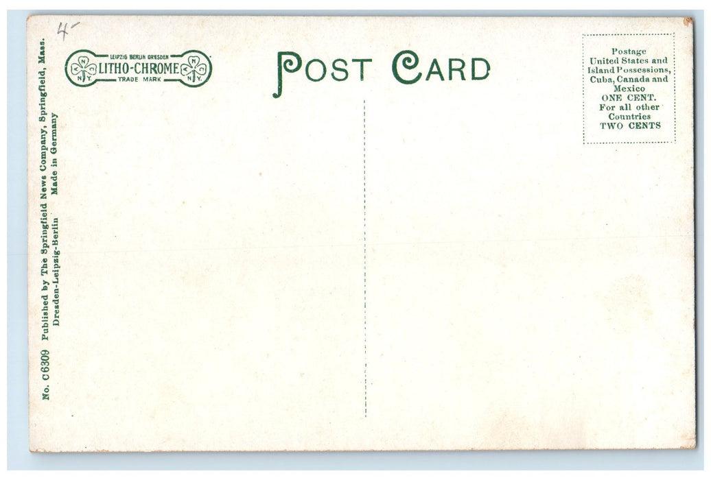 c1910s Woods Hall YMCA Training School Exterior Springfield MA Unposted Postcard