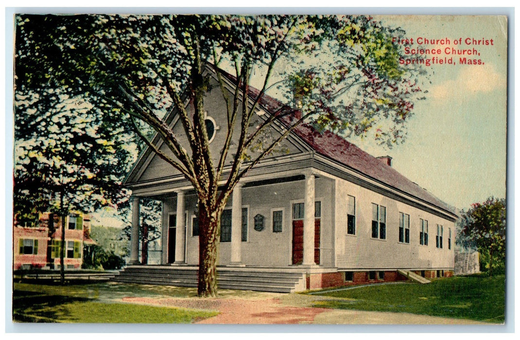 c1910's First Church Of Christ Science Church Springfield MA Unposted Postcard