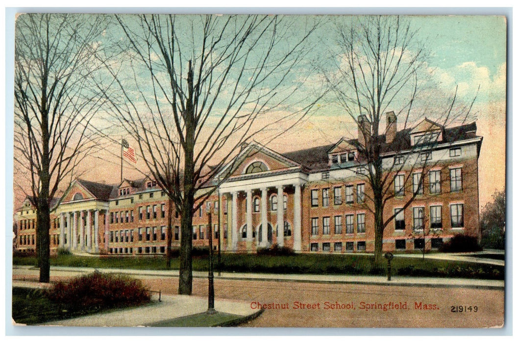 c1910s Chestnut Street School Springfield Massachusetts MA Unposted Postcard