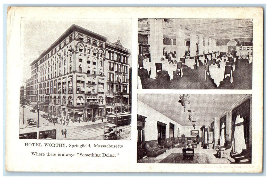 c1940's Hotel Worthy Exterior Multiview Springfield Massachusetts MA Postcard