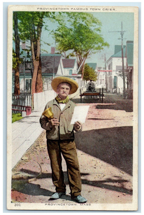 c1920's Provincetown Famous Town Crier Provincetown Massachusetts MA Postcard