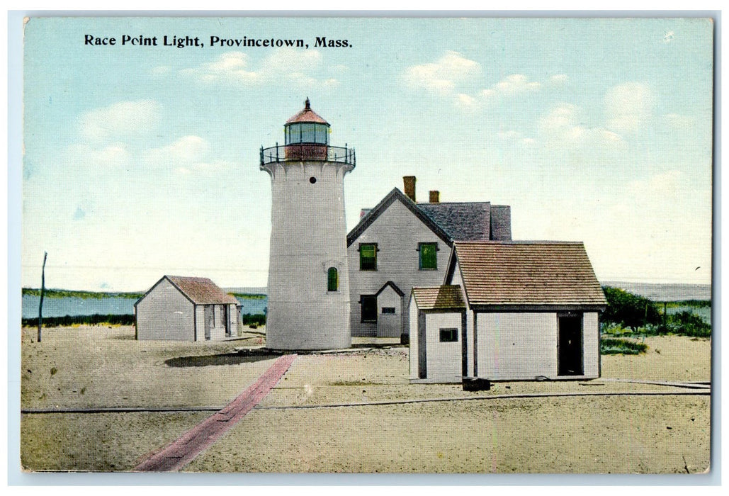 c1920 Race Point Light House Road Houses Provincetown Massachusetts MA Postcard