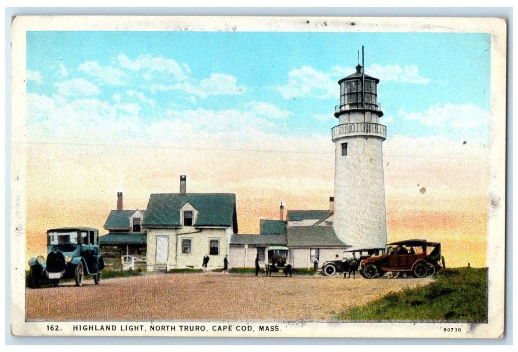 c1920s Highland Light North Truro Cape Cod Massachusetts MA Lighthouse Postcard