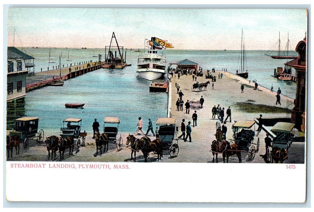 c1905's Steamboat Landing Scene Plymouth Massachusetts MA Unposted Postcard