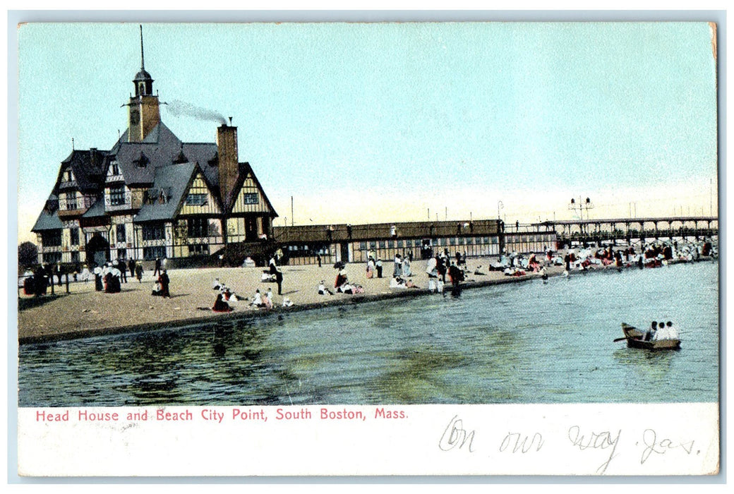 1906 Head House And Beach City Point View South Boston Massachusetts MA Postcard