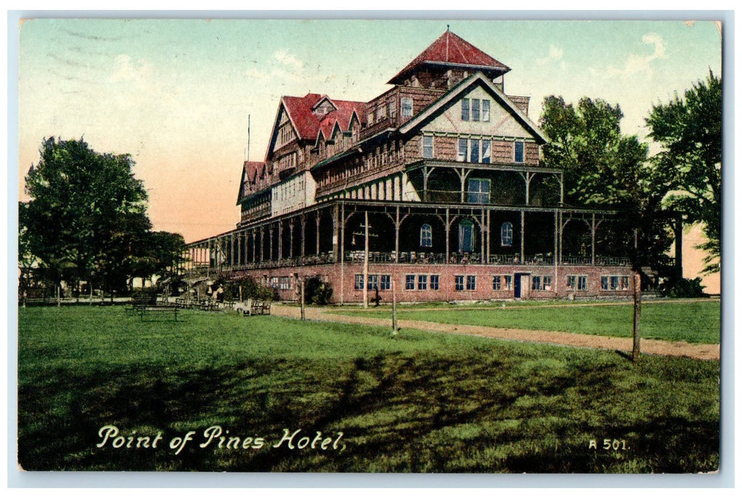 1910 Point Of Pines Hotel & Restaurant Revere Beach Massachusetts MA Postcard