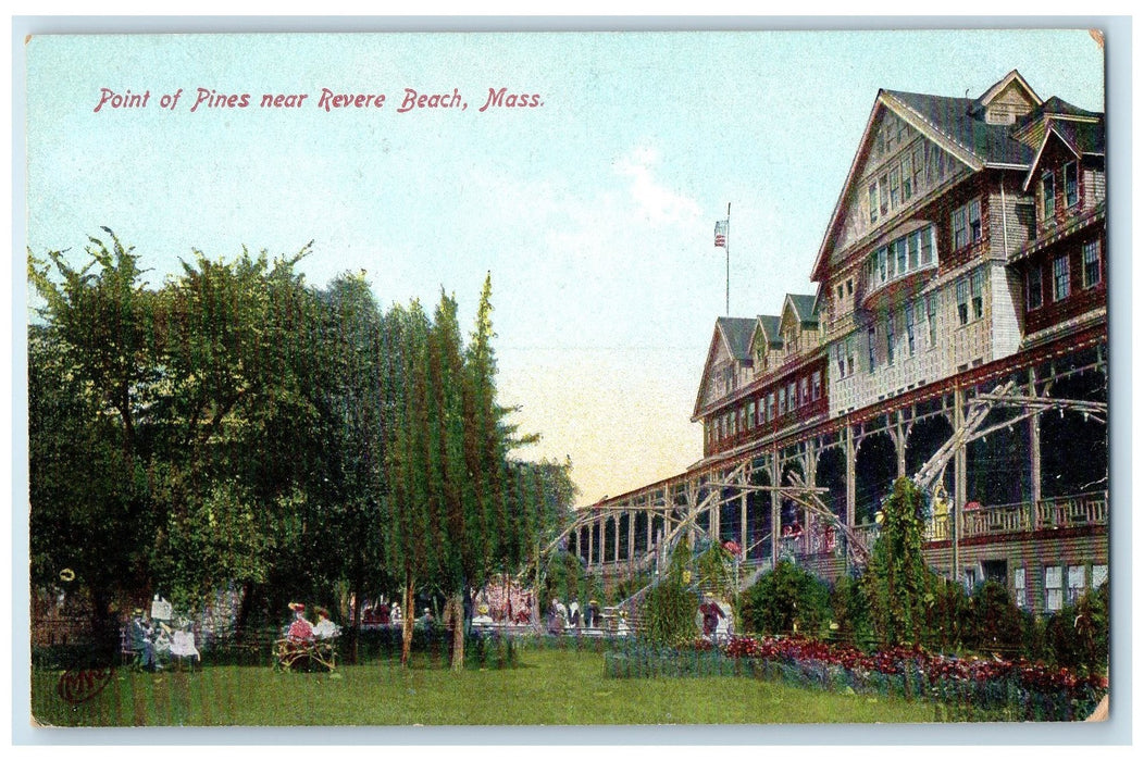 c1910 Point Of Pines Amusement Park Guest Revere Beach Massachusetts MA Postcard