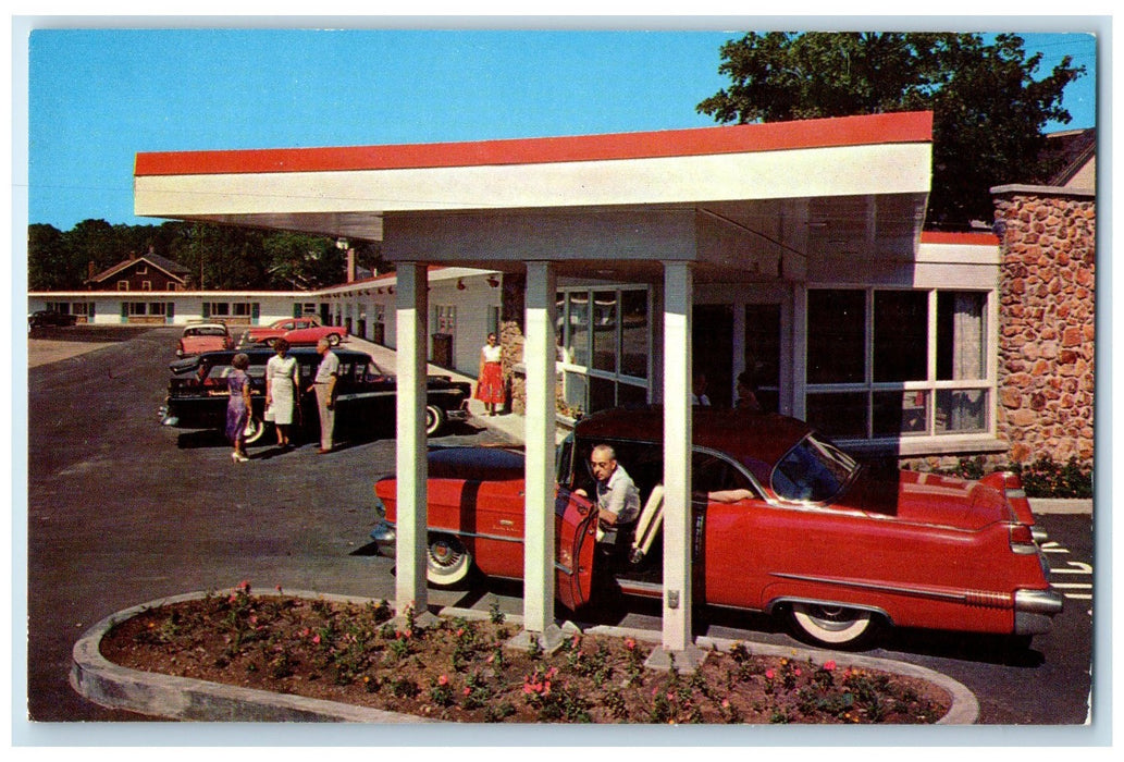 c1950 Presidents City Motel Classic Cars Guests Quincy Massachusetts MA Postcard