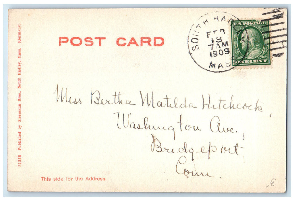 1909 A Walk To The Lake Mount Holyoke College South Hadley MA Posted Postcard