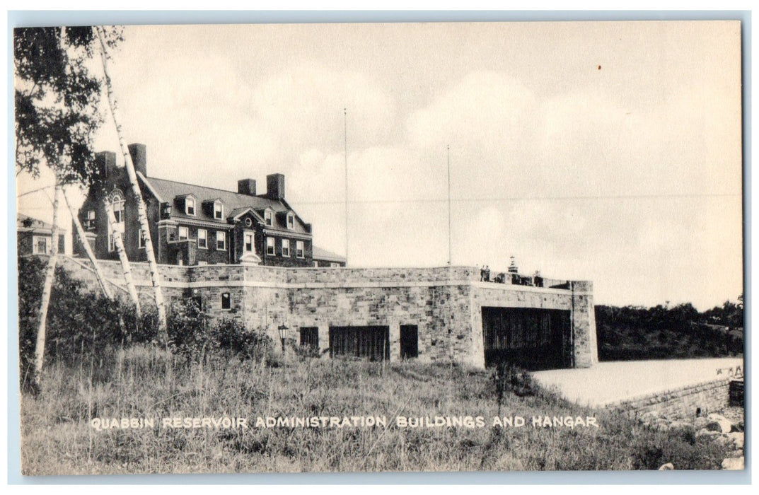 c1910 Quabbin Reservoir Administration Building Hangar Massachusetts MA Postcard