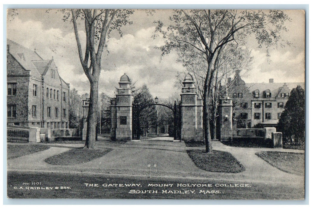1910 The Gateway Mount Holyoke College Exterior South Hadley MA Posted Postcard