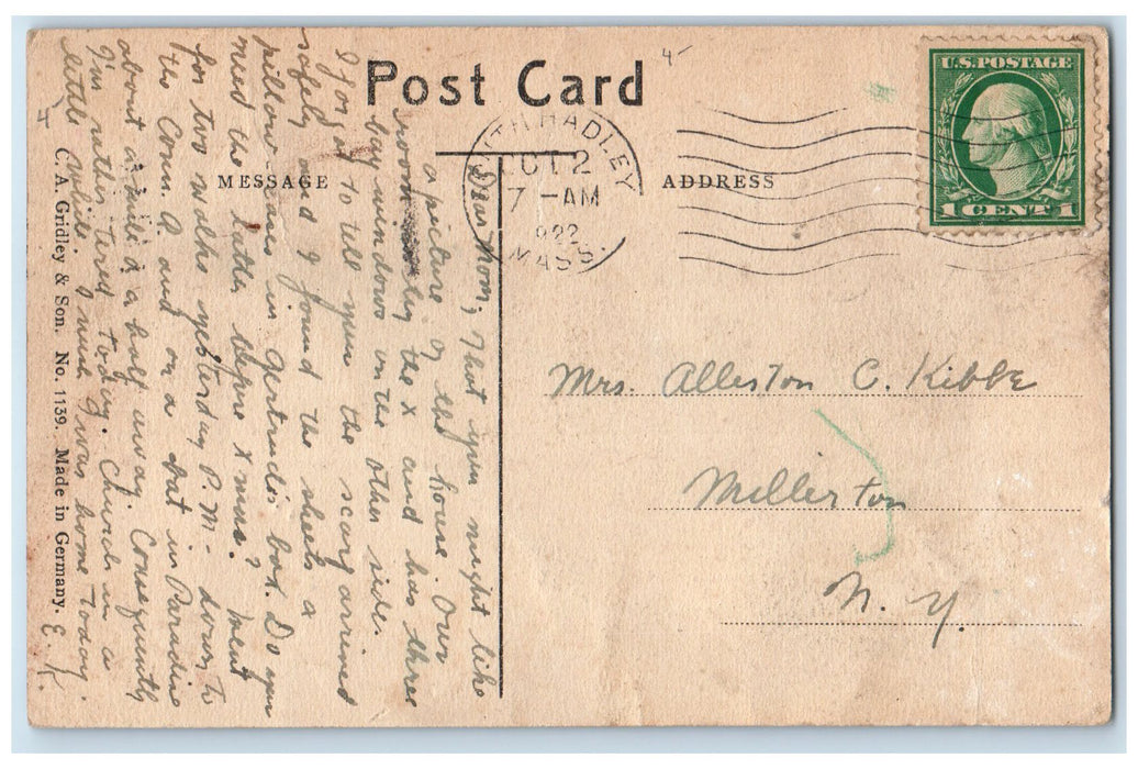 1922 Safford Hall Holyoke College Exterior South Hadley MA Posted Trees Postcard