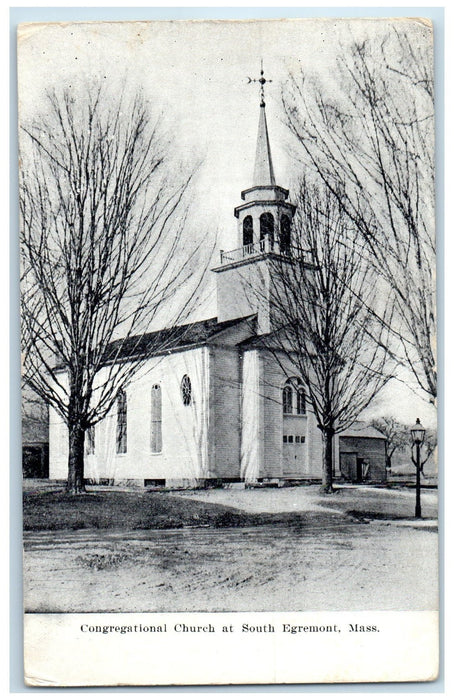 1932 Congregational Church Cross Tower South Egremont Massachusetts MA Postcard