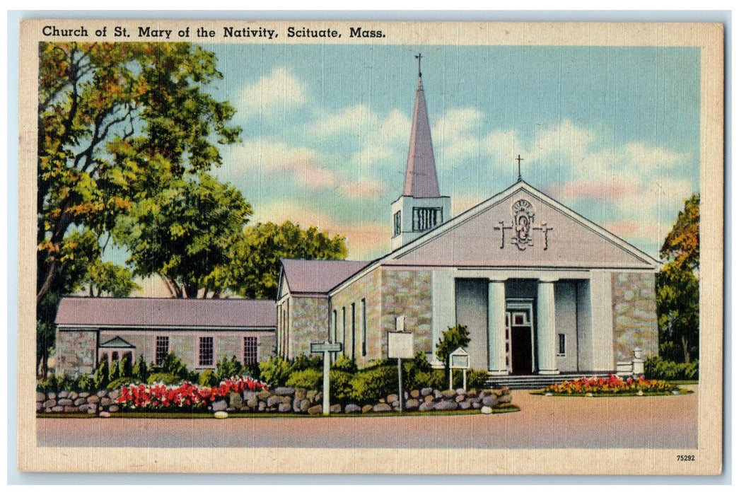 1946 Church Of Saint Mary Of The Nativity Scituate Massachusetts MA Postcard