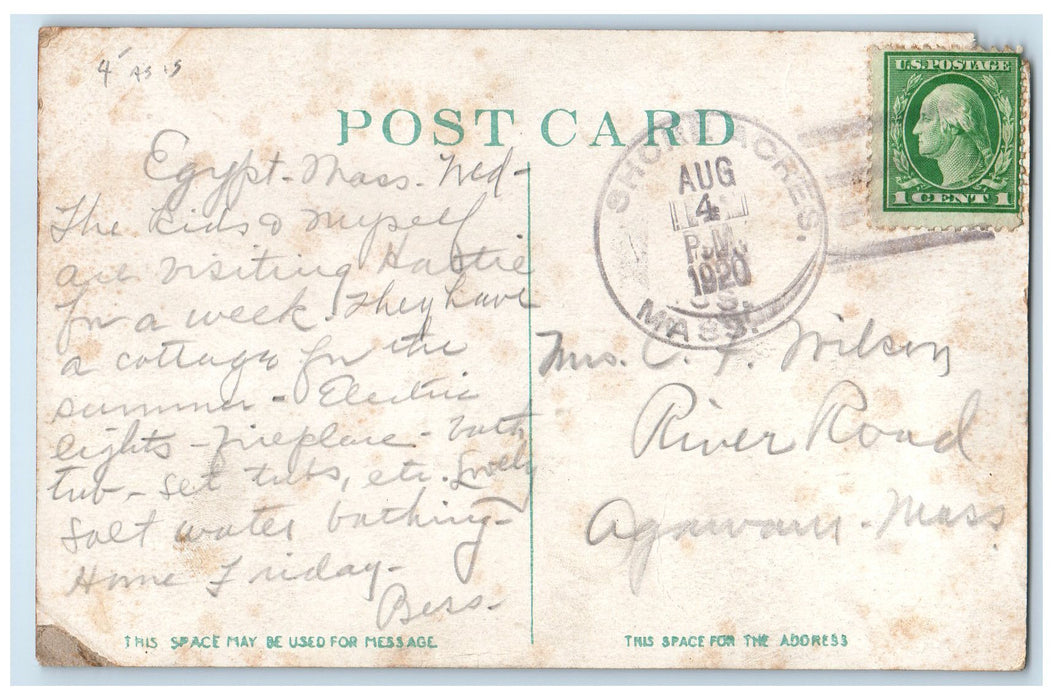 1920's Hatherly Club Bar Pub Restaurant North Scituate Massachusetts MA Postcard