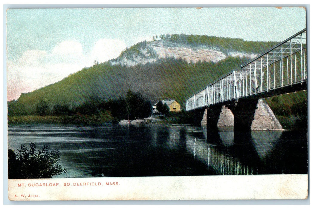 c1905's Mt. Sugarloaf Bridge Scene South Deerfield MA Unposted Vintage Postcard