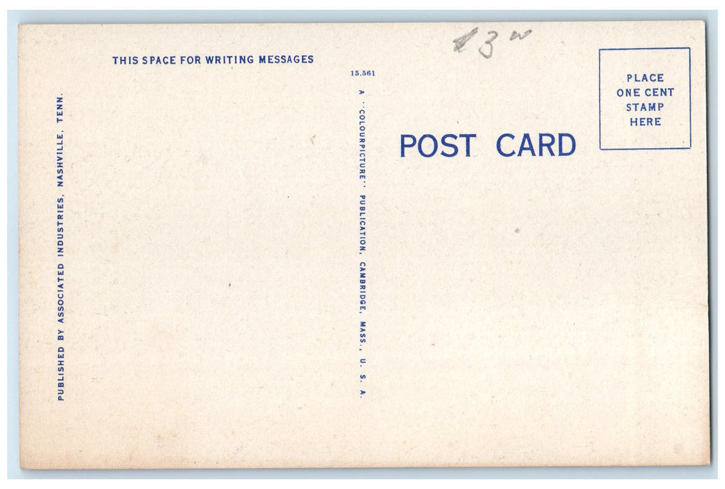c1940's Memorial Square Toward State Capitol Nashville Tennessee TN Postcard