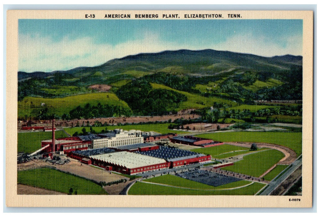 c1940's American Bemberg Plant View Building Elizabethon Tennessee TN Postcard