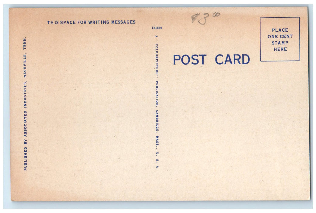 c1940's Entrance To Percy Warner Park Flag Tower Nashville Tennessee TN Postcard