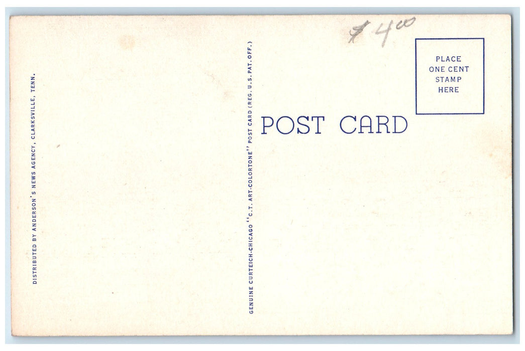 c1940's Camp Campbell Post Office & Guest House Cars KY Tennessee TN Postcard