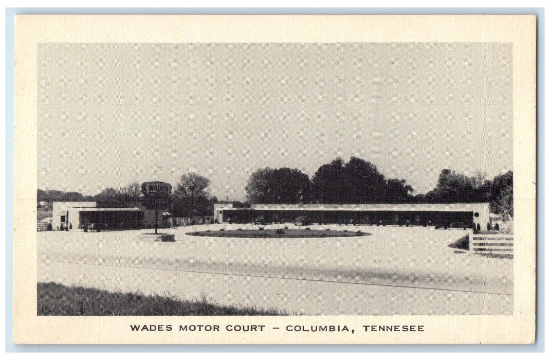 c1920 Wades Motor Court & Restaurant Classic Cars Columbia Tennessee TN Postcard