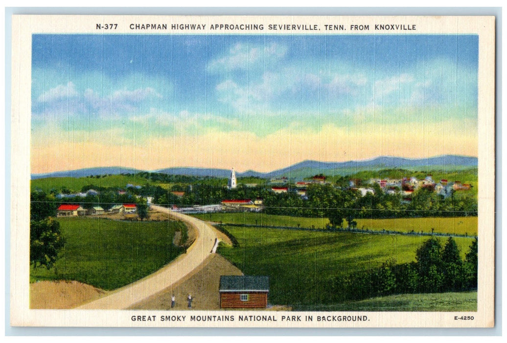 c1940's Chapman Highway Approaching Sevierville Tennessee TN Unposted Postcard