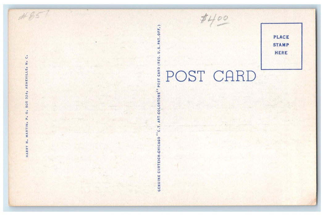 c1940's Main Street Classic Cars Park Gatlinburg Tennessee TN Unposted Postcard