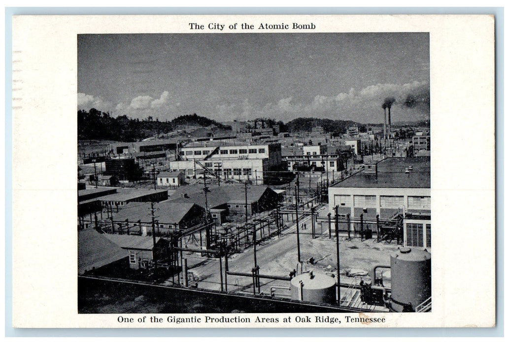 1949 Gigantic Production Areas City Atomic Bomb Oak Ridge Tennessee TN Postcard