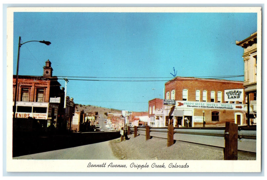 c1920 Bennett Avenue Road Buildings Cripple Creek Colorado CO Unposted Postcard