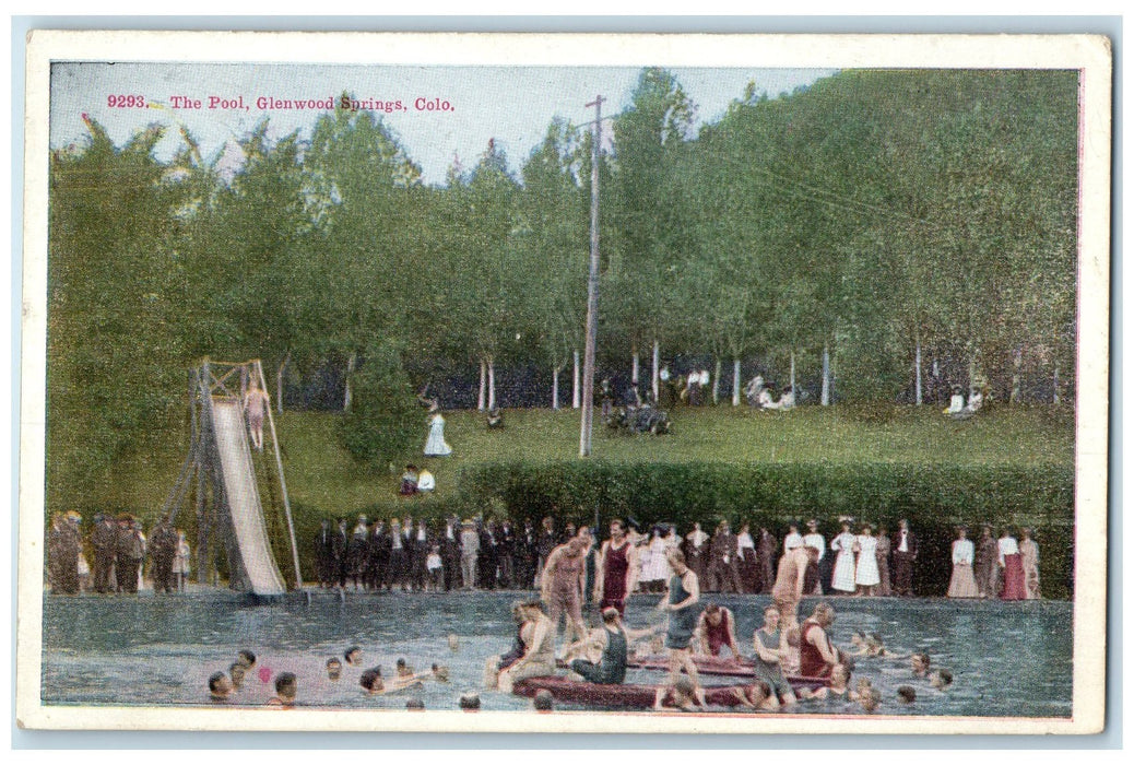 c1920's The Bathing Swimming Pool Park Glenwood Springs Colorado CO Postcard